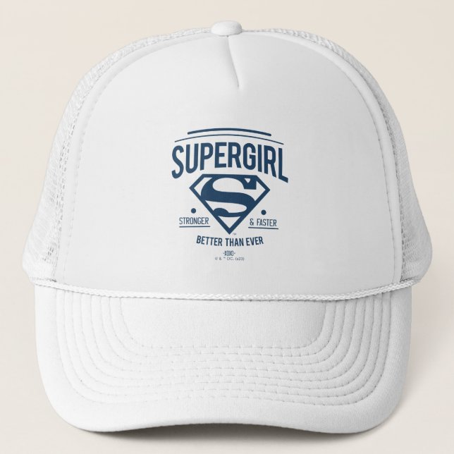 Supergirl Better Than Ever Retro Graphic Trucker Hat (Front)