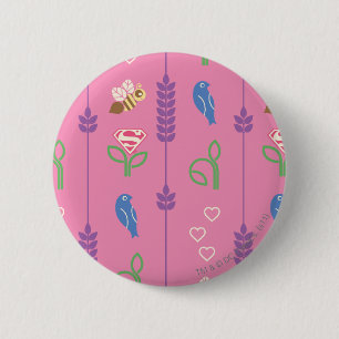 Supergirl Birds, Bees, Trees 6 Cm Round Badge