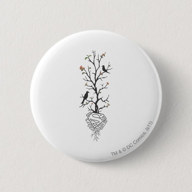 Supergirl Birds in the Tree 6 Cm Round Badge (Front)