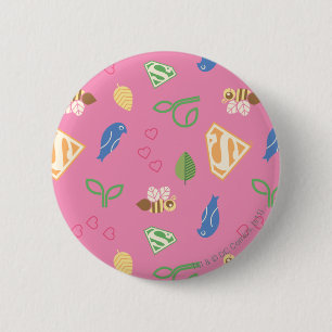 Supergirl Birds & the Bees Pink 6 Cm Round Badge