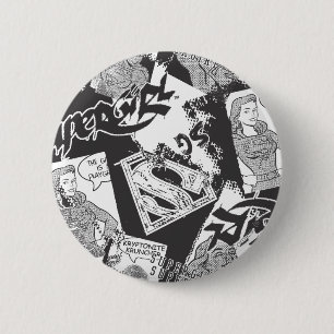 Supergirl Black and White Collage 6 Cm Round Badge