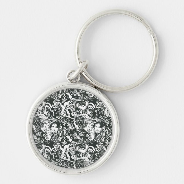 Supergirl Black and White Collage Key Ring (Front)