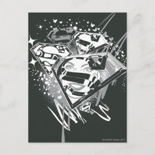 Supergirl Black and White Postcard