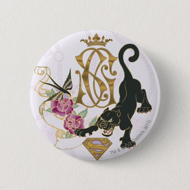 Supergirl Black Panther 6 Cm Round Badge (Front)