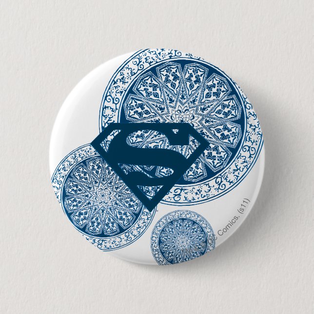Supergirl Blue Circle Design 6 Cm Round Badge (Front)