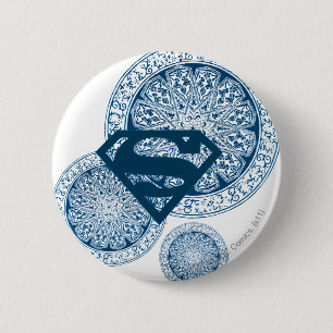 Supergirl Blue Circle Design 6 Cm Round Badge