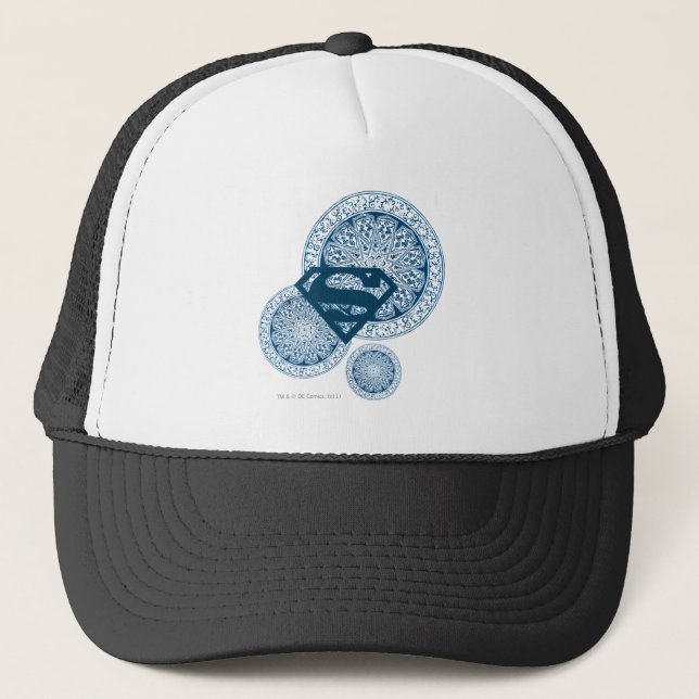 Supergirl Blue Circle Design Trucker Hat (Front)