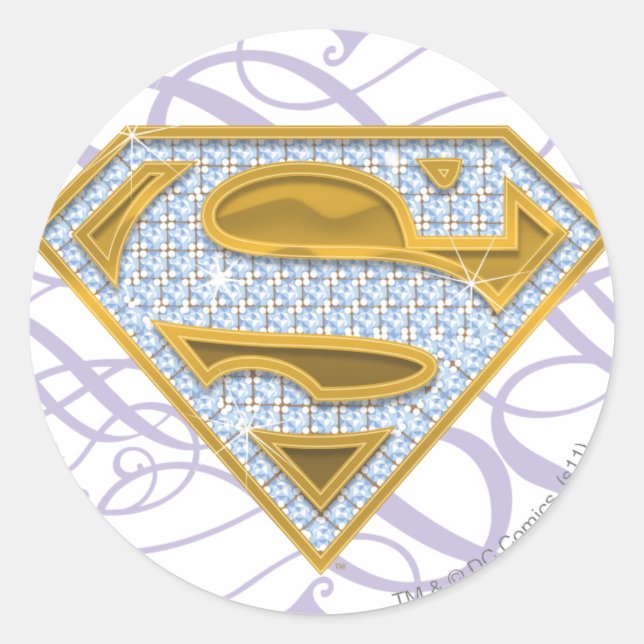 Supergirl Blue Jewels 2 Classic Round Sticker (Front)