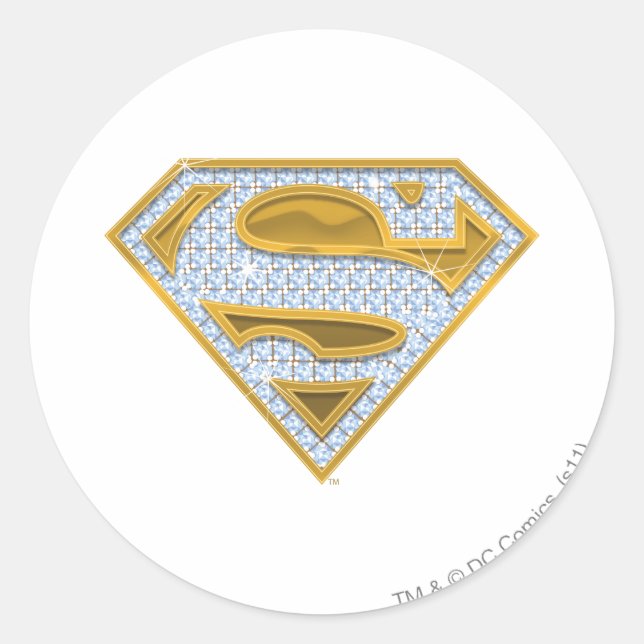 Supergirl Blue Jewels Classic Round Sticker (Front)