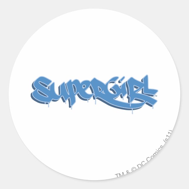 Supergirl Blue Logo Classic Round Sticker (Front)