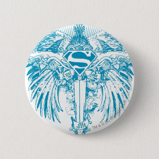 Supergirl Blue Wings 6 Cm Round Badge (Front)