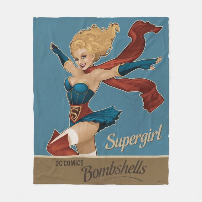 Supergirl Bombshell Fleece Blanket (Front)