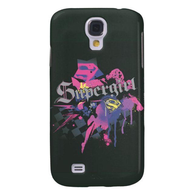Supergirl Chequered Splatter Case-Mate Samsung Galaxy Case (Back)