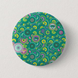 Supergirl Circle Green Pattern 6 Cm Round Badge