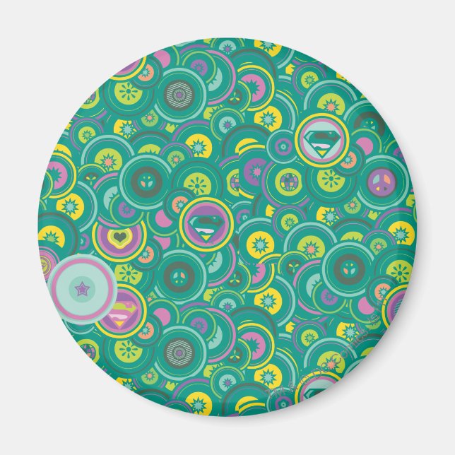Supergirl Circle Green Pattern Magnet (Front)