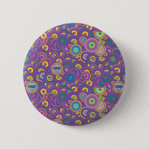 Supergirl Circle Purple Pattern 6 Cm Round Badge