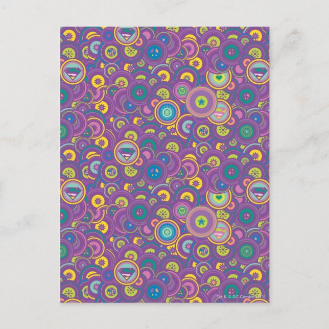 Supergirl Circle Purple Pattern Postcard (Front)