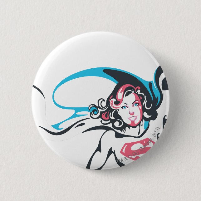 Supergirl Colour Splash Pose 2 6 Cm Round Badge (Front)