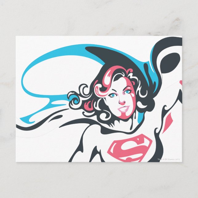 Supergirl Colour Splash Pose 2 Postcard (Front)