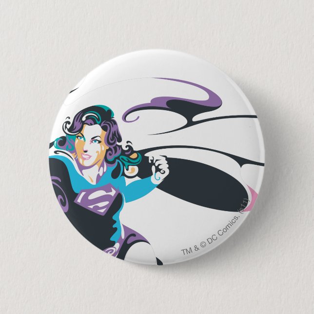 Supergirl Colour Splash Pose 4 6 Cm Round Badge (Front)