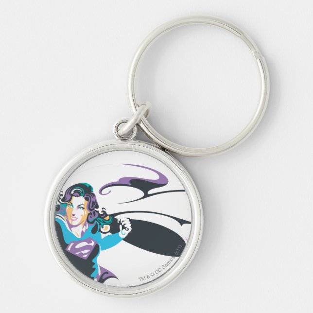 Supergirl Colour Splash Pose 4 Key Ring (Front)