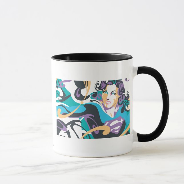 Supergirl Colour Splash Swirls 1 Mug (Right)