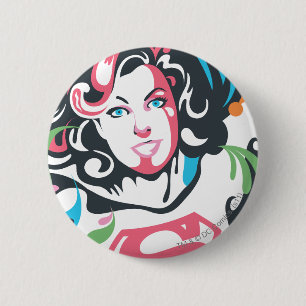 Supergirl Colour Splash Swirls 3 6 Cm Round Badge