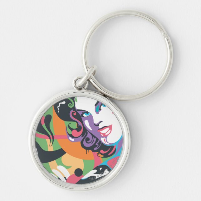 Supergirl Colour Splash Swirls 4 Key Ring (Front)