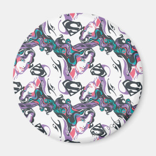 Supergirl Colour Splash Swirls Pattern 3 Magnet