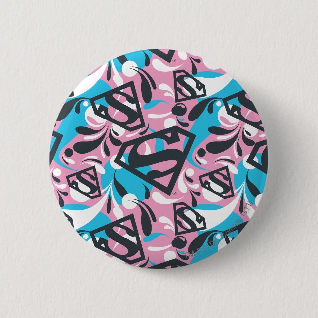 Supergirl Colour Splash Swirls Pattern 6 6 Cm Round Badge (Front)