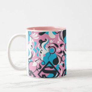 Supergirl Colour Splash Swirls Pattern 7 Two-Tone Coffee Mug