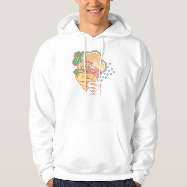 Supergirl Colourful Cloud Logo Hoodie (Front)