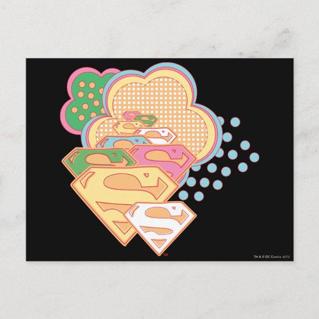 Supergirl Colourful Cloud Logo Postcard (Front)