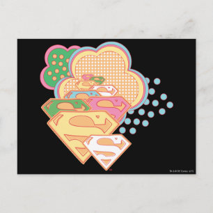 Supergirl Colourful Cloud Logo Postcard