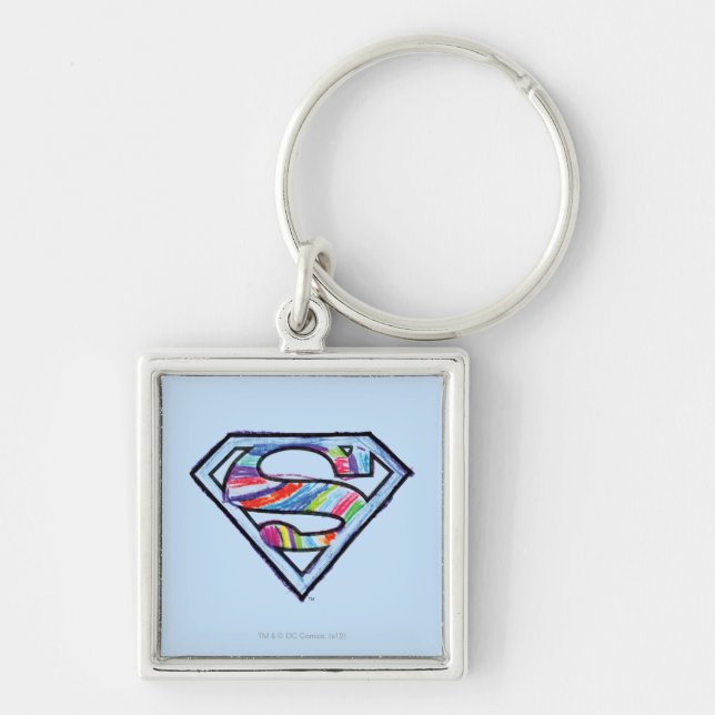 Supergirl Colourful Sketch Logo Key Ring (Front)