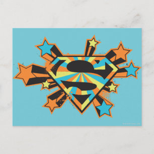 Supergirl Colourful Stars Logo Postcard