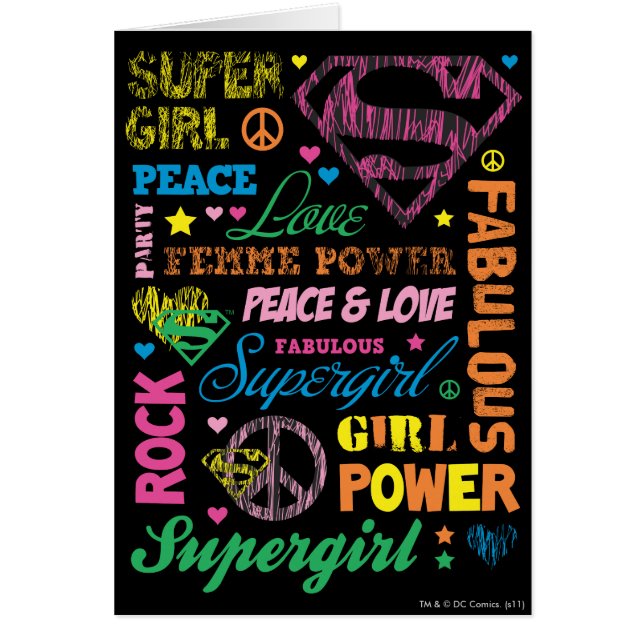 Supergirl Colourful Text Collage (Front)