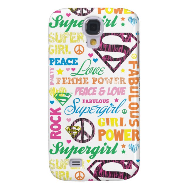 Supergirl Colourful Text Collage Case-Mate Samsung Galaxy Case (Back)