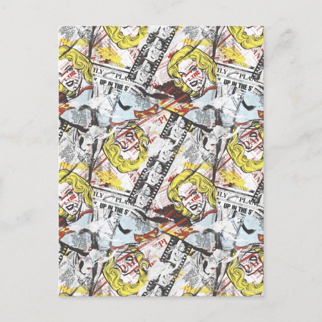 Supergirl Comic Capers Pattern 2 Postcard (Front)