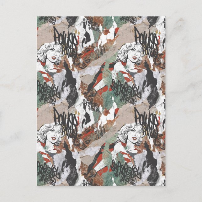 Supergirl Comic Capers Pattern 6 Postcard (Front)