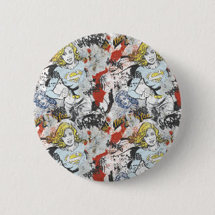 Supergirl Comic Capers Pattern 9 6 Cm Round Badge