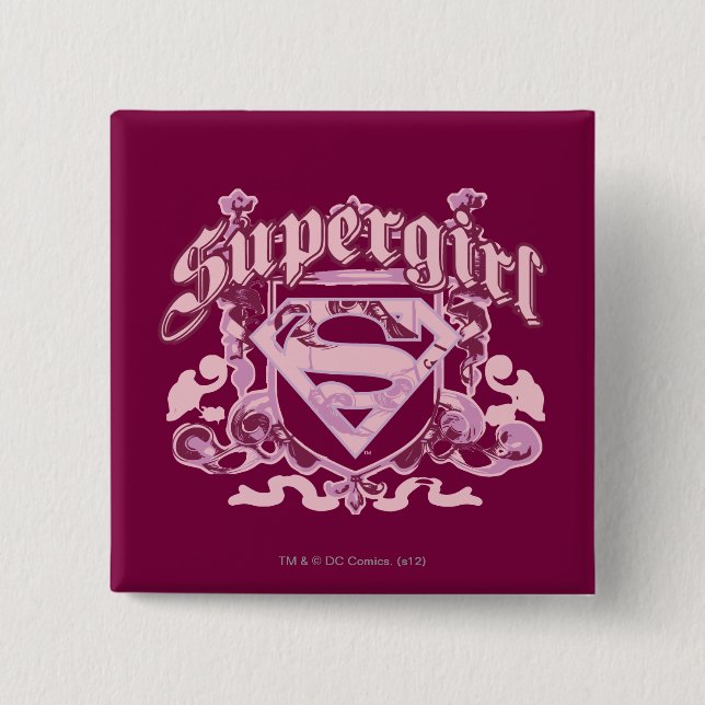 Supergirl Crest Design 15 Cm Square Badge (Front)