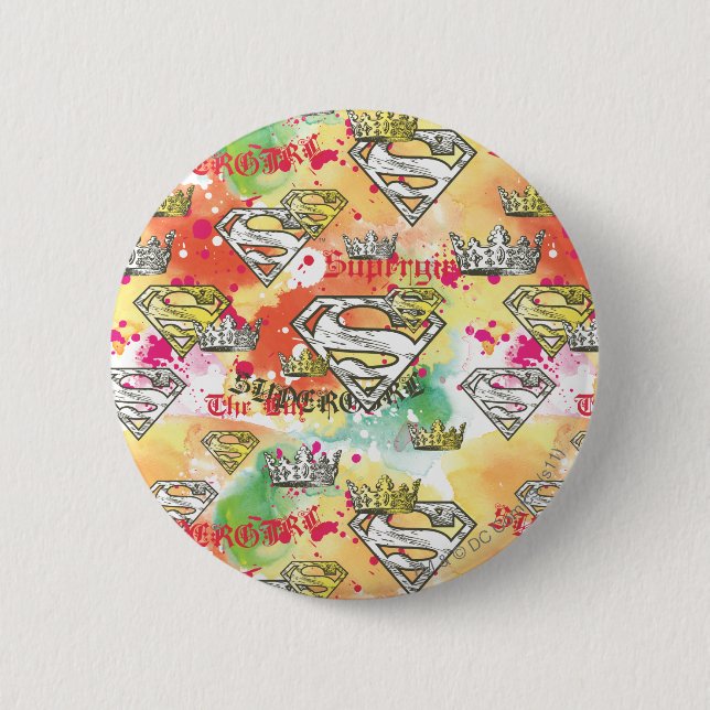 Supergirl Crown Pattern 6 Cm Round Badge (Front)