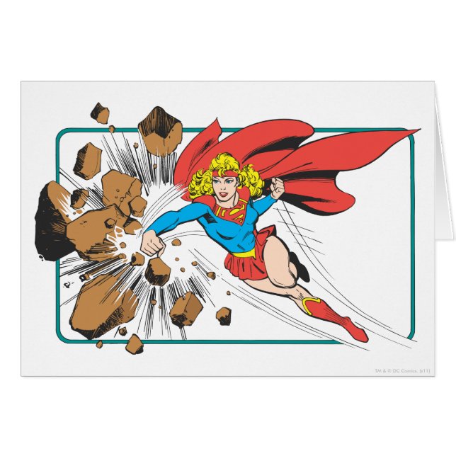 Supergirl Destroys Boulder (Front Horizontal)