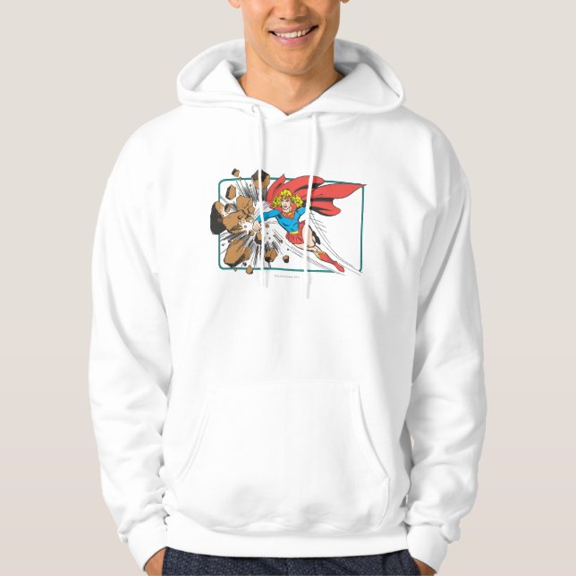 Supergirl Destroys Boulder Hoodie (Front)