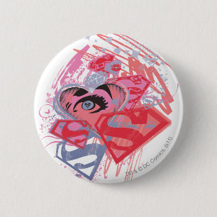 Supergirl Diamonds and Lips 6 Cm Round Badge