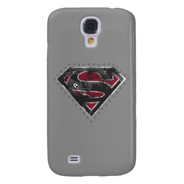 Supergirl Distressed Logo Black and Red Case-Mate Samsung Galaxy Case (Back)