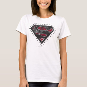Supergirl Distressed Logo Black and Red T-Shirt