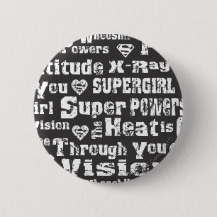 Supergirl Distressed Text 6 Cm Round Badge
