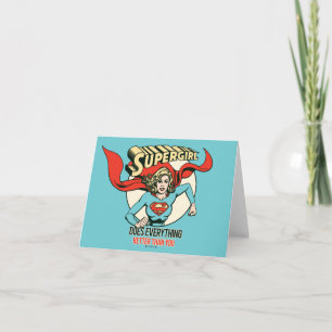 Supergirl Does Everything Better Than You Note Card